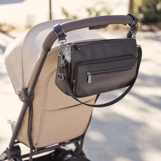 Vegan Leather Multitasker Pram Caddy - Black