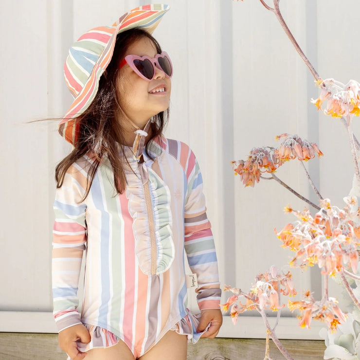 Sun Stripe Long Sleeve Rashie Swimsuit UPF50+