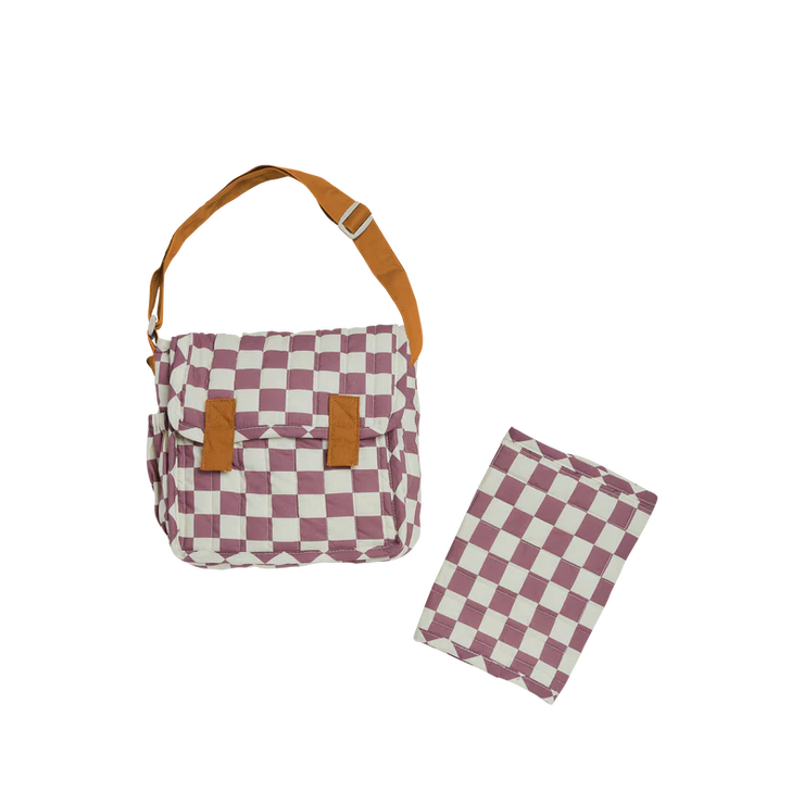 Dinkum Dolls Carrie Convertible Changing Bag -  Plum check