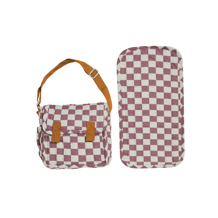 Dinkum Dolls Carrie Convertible Changing Bag -  Plum check