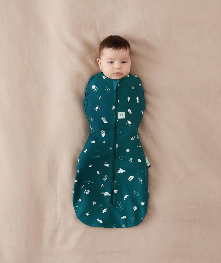 Ergo Pouch - Cocoon Swaddle Bag - Ocean - 1Tog