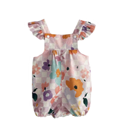 Flossy Ruffle Sleeve Overalls