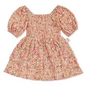 Spring Blossom Shirred Dress