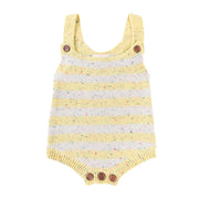 Knitted Stripe Romper - Sunshine Speckle