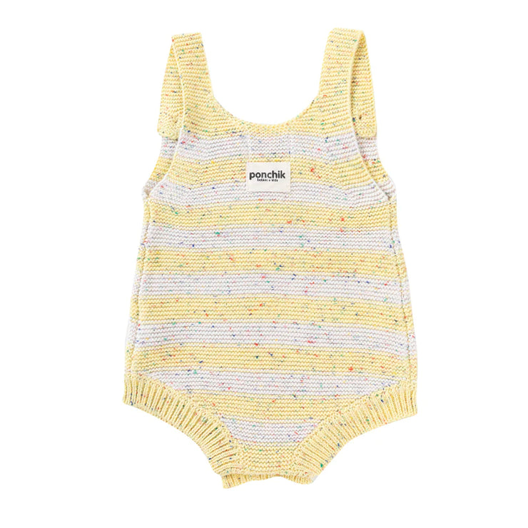 Knitted Stripe Romper - Sunshine Speckle