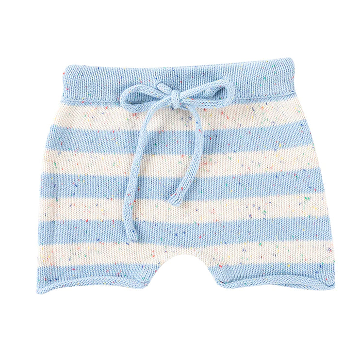 Knit Shorts - Ocean Speckle Stripe