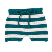 Knit Shorts - Peacock Speckle Stripe