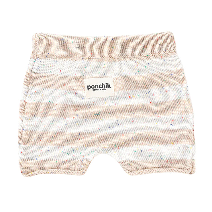 Knit Shorts - Wheat Speckle Stripe