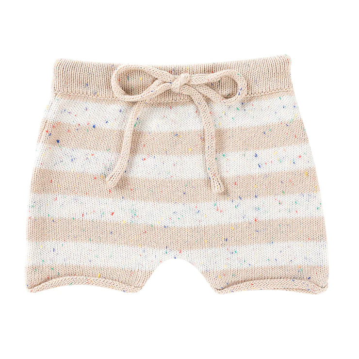 Knit Shorts - Wheat Speckle Stripe