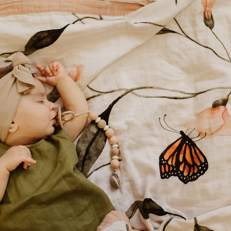 Reversible Cot Quilt - Fly Away, Butterfly