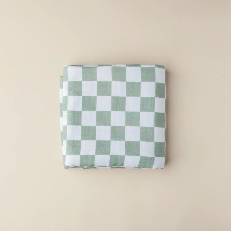 Moss Chequered Swaddle