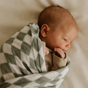 Moss Chequered Swaddle