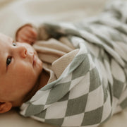 Moss Chequered Swaddle