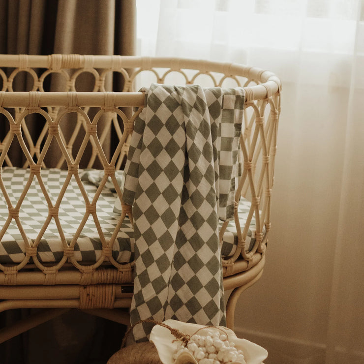 Moss Chequered Swaddle