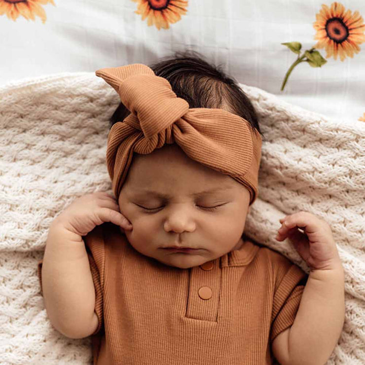 Chestnut Ribbed Topknot Headband