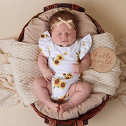 Organic Frill S/Sleeve Bodysuit - Sunflower