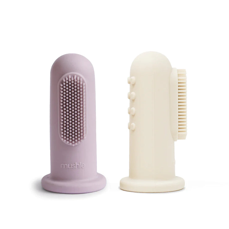 Finger Toothbrush - Soft Lilac & Ivory