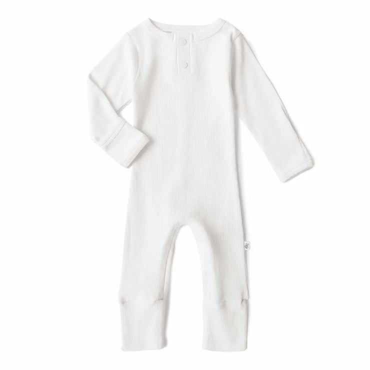 Organic L/Sleeve Growsuit - Milk