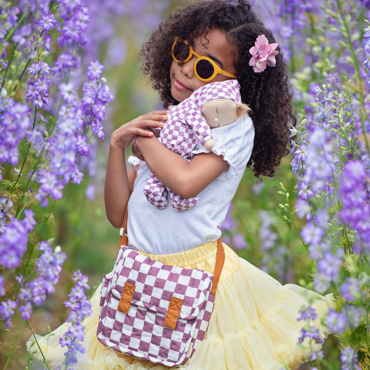 Dinkum Dolls Carrie Convertible Changing Bag -  Plum check