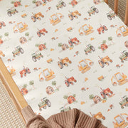 Fitted Cot Sheet - Diggers