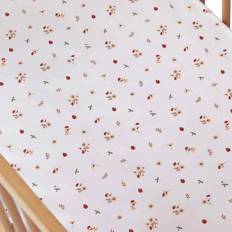 Fitted Cot Sheet - Ladybug