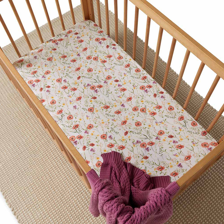 Fitted Cot Sheet - Meadow