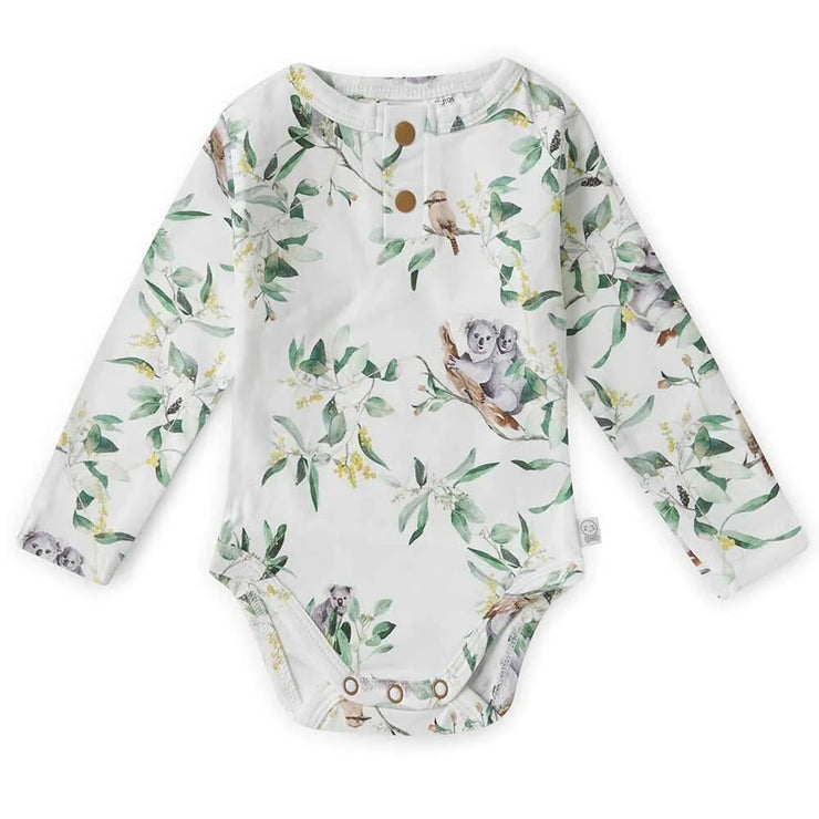 Organic L/Sleeve Bodysuit - Eucalypt