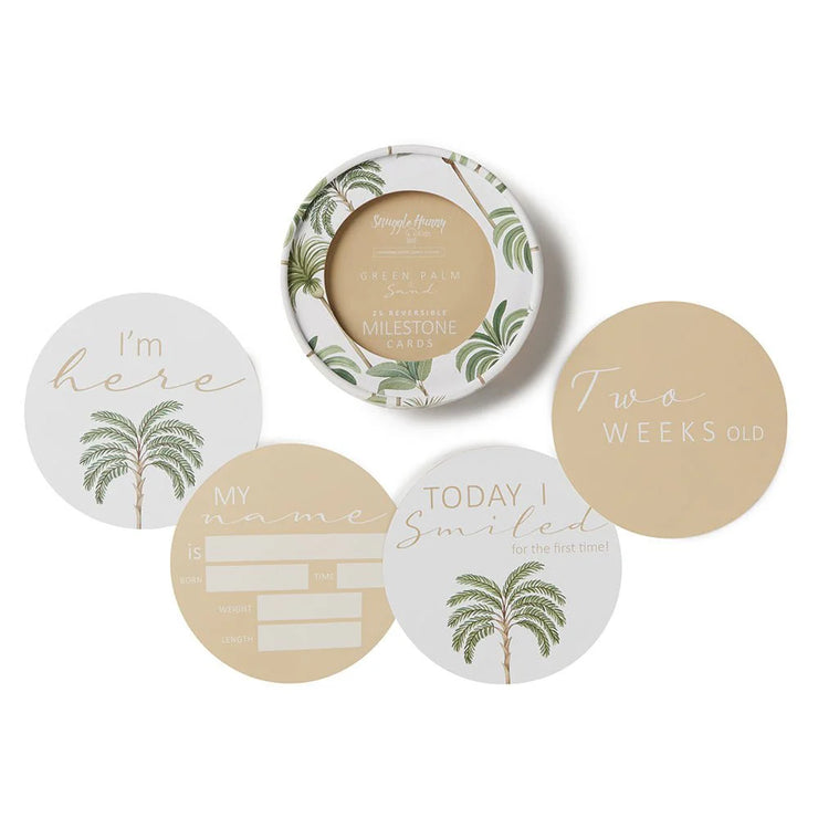 Reversible Milestone Cards - Green Palm & Sand