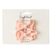 Small Piggy Tail Clip Pair - Peach