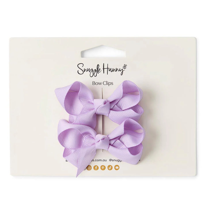 Small Piggy Tail Clip Pair - Soft Violet