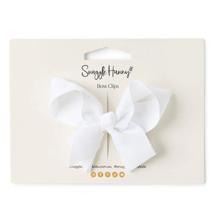 Bow Hair Clip - White