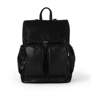 Vegan Leather Nappy Backpack - Black Dimple