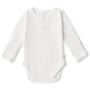 Organic Ribbed L/Sleeve Bodysuit - Milk