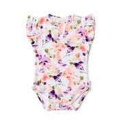 Organic Frill S/Sleeve Bodysuit - Blushing Beauty