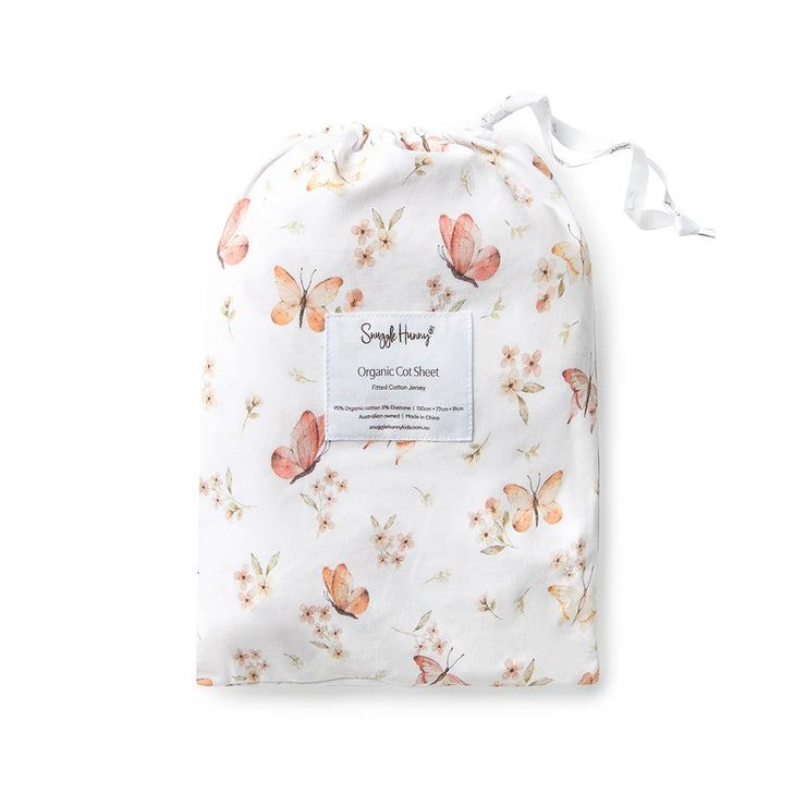 Fitted Cot Sheet - Butterfly