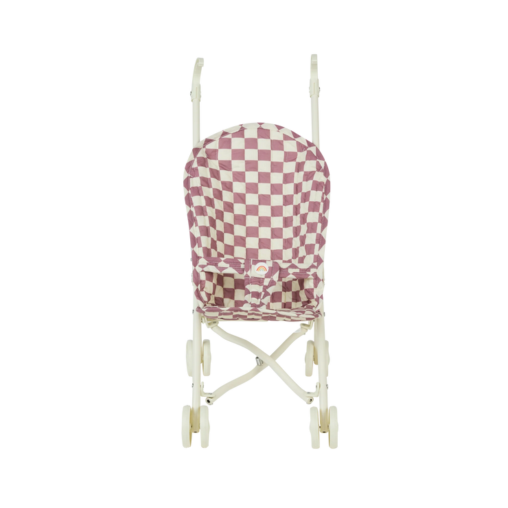 Dinkum Doll Sollie Stroller - Plum Check