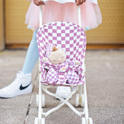 Dinkum Doll Sollie Stroller - Plum Check