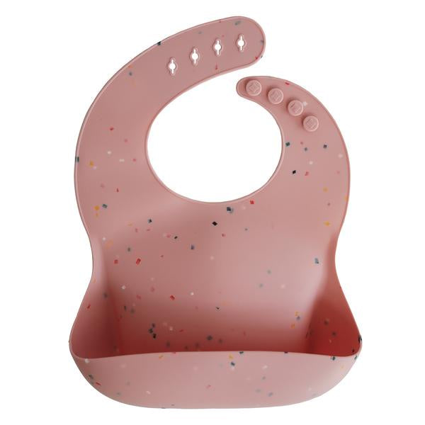 Silicone Bib - Powder Pink Confetti