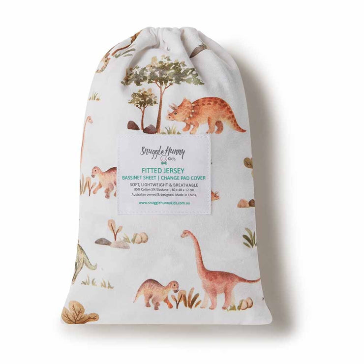 Bassinet Sheet/ Change Pad Cover - Dino