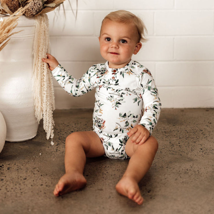 Organic L/Sleeve Bodysuit - Eucalypt