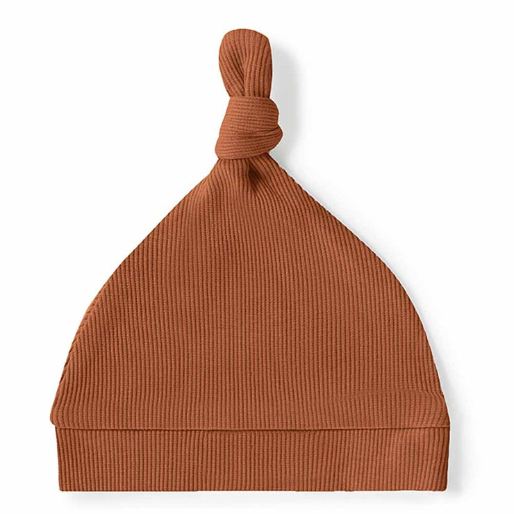 Biscuit Ribbed Knotted Beanie