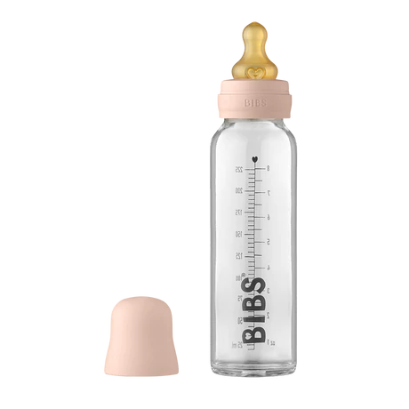 Glass Baby Bottle - 225ml Natural Rubber Latex - Blush