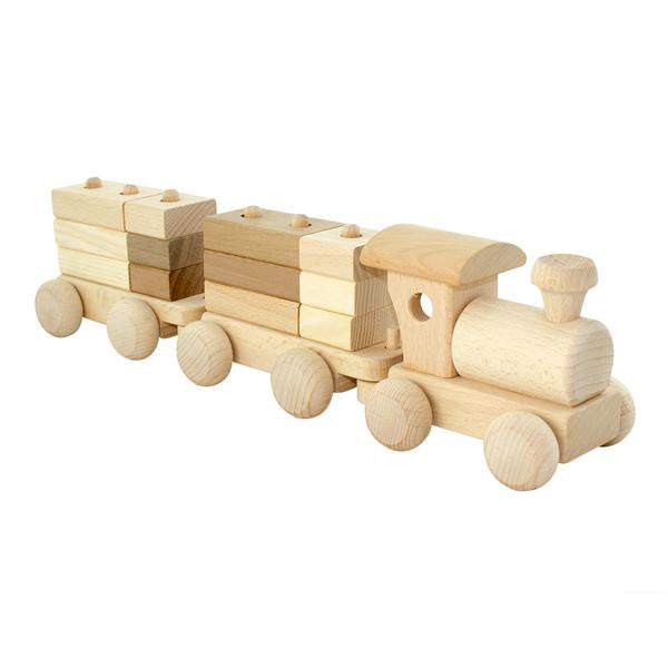 Wooden Train with Stacking Blocks