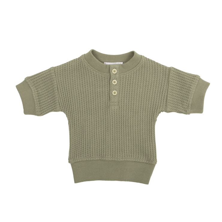 Organic Cotton Waffle Andy Top - Woodland