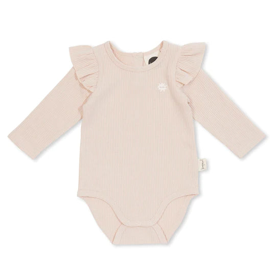 Waffle Frill Bodysuit - Bisque