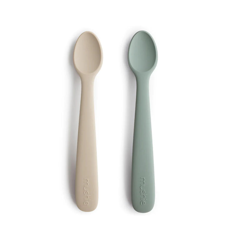 Silicone Feeding Spoon Set - Cambridge Blue/Shifting Sand