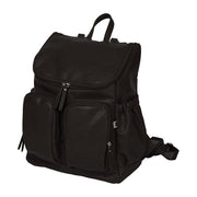 Faux Leather Nappy Backpack - Black