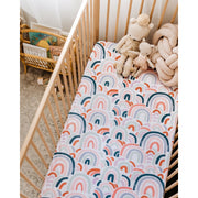 Fitted Cot Sheet - Rainbow