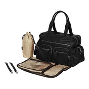 Carry All Nappy Bag - Black Faux Leather