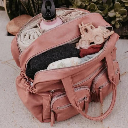 Carry All Nappy Bag - Dusty Rose Faux Leather